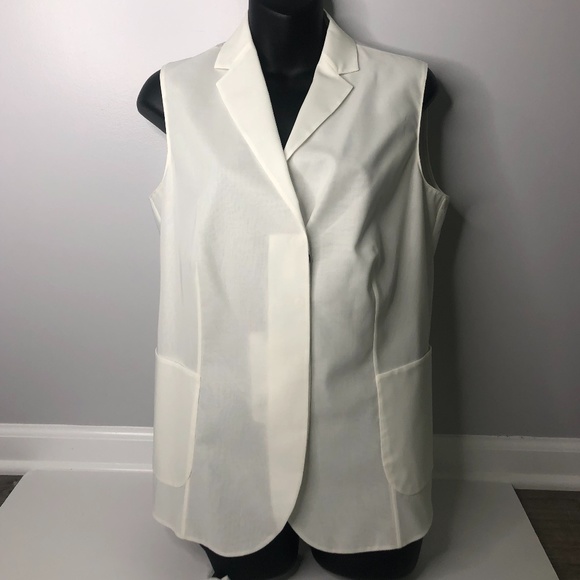 Akris Anemone Semi-Sheer Cotton White Blouse/Vest